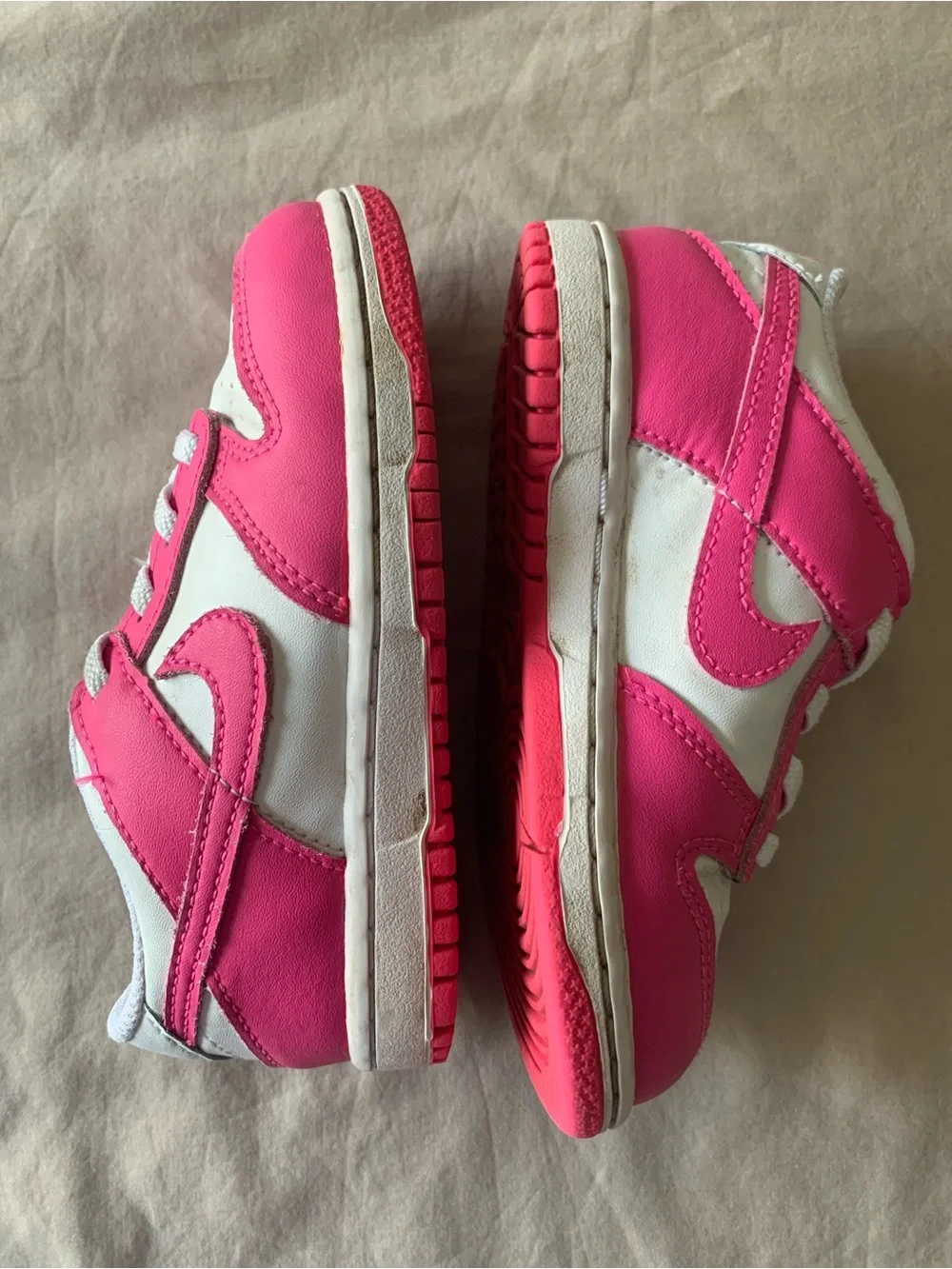 Nike Kids Pink and White Low-Top Sneakers